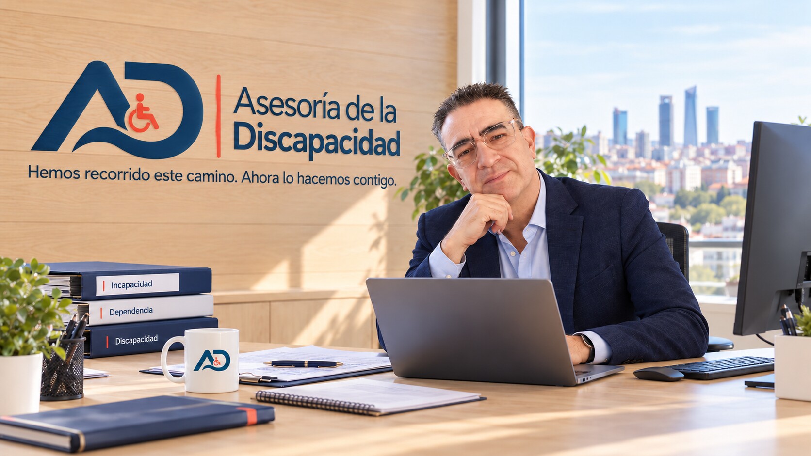 José Luis trabajando en el despacho de Asesoría de la Discapacidad
